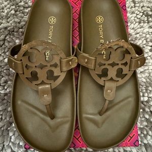 Tory burch miller cloud sandals in olive